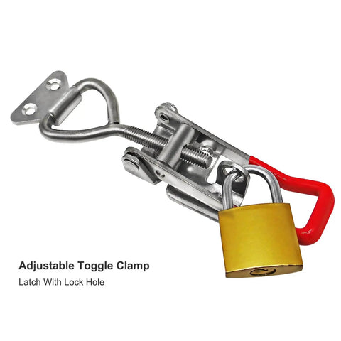 Toggle Latch Clamp 304 Stainless Steel Adjustable Latches With Lock Hole Heavy Duty Clamp 1320Lbs Holding Capacity
