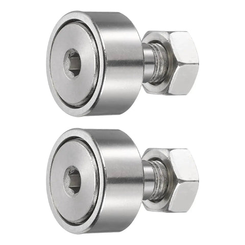 Heavy Duty Cam Follower Track Runner Bearing Set 2 Pack CF12 KR30 X 304 Stainless Steel Needle Roller Stud Type M12 Hex Socket