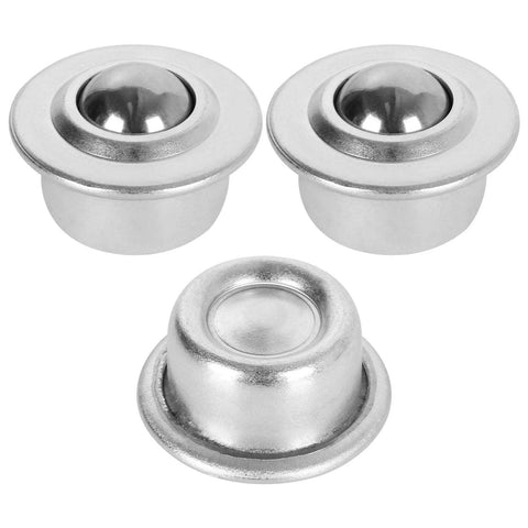 Front view of Sixteen Piece Five Eighth Inch Stainless Steel Ball Transfer Bearings Set With 360 Degree Rotation Universal Base Conveyor Rollers