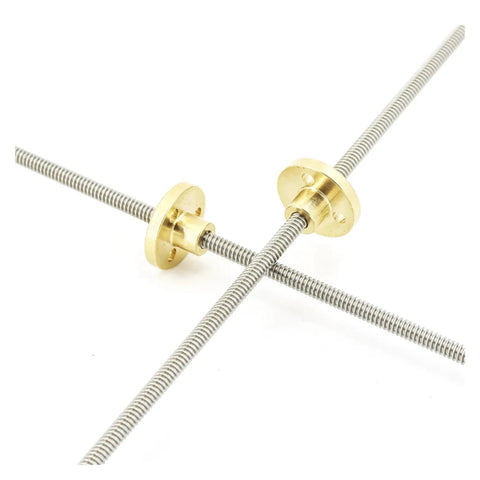 ✝️ Screw Stainless Steel Ball Screw T4 Stainless Steel Trapezoidal Screw Length 100mm Pitch 1 Lead 1mm/2mm with Nut shown in close-up