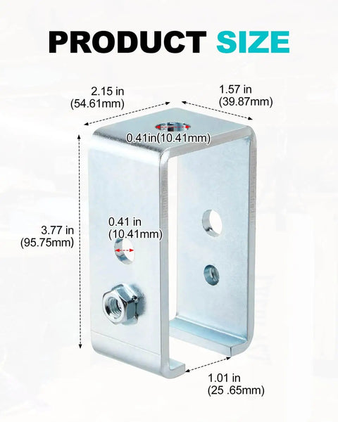 Organize and secure heavy items with a durable stainless steel hanger bracket designed for 1-5/8 inch UNISTRUT channels, showing dimensions.