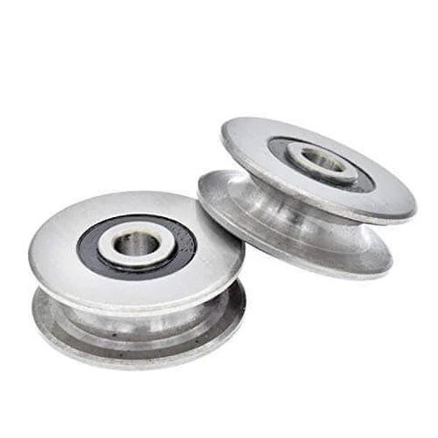 Stainless Steel Deep U Groove Ball Bearings Pulley Metal Pulley Wheel Bearings Wire Rope Pulley for Lifting Guide, 8mm/0.3 inch Inner Dia