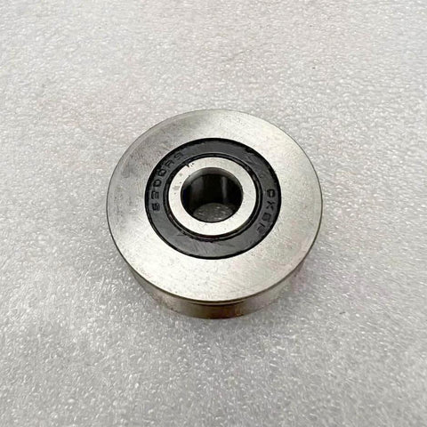 Front view of a Stainless Steel Deep U-Groove Ball Bearing Pulley, Metal Pulley, Wheel Bearings, Wire Rope Pulley 8mm/0.3" Inner Dia, Outside 40mm Diameter.