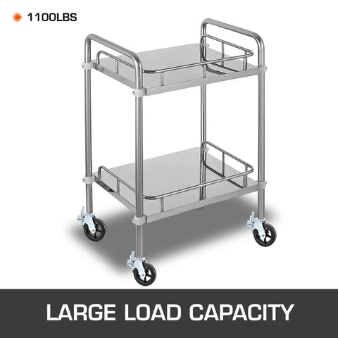 Stainless steel cart with 4 Pack Scaffolding Caster Wheels 8 Inch By 2 Inch Dual Locking Rubber Swivel Casters 360 Degree Heavy Duty 1100 Lbs Capacity Per Wheel Ideal For Portable Scaffolds Construction And Workshop Benches Non Marking Quiet Rolling
