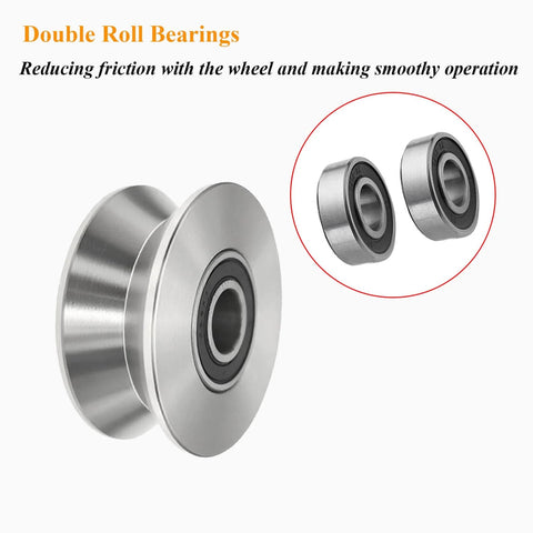 Sliding Gate Wheel Stainless Steel V Groove Wheel Heavy Duty Conveyor Rollers Industrial Caster Ball Bearing Pulley Kit close-up