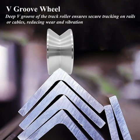 V Groove wheel for sliding gate, stainless steel, heavy duty conveyor rollers, industrial caster ball bearing, smooth motion