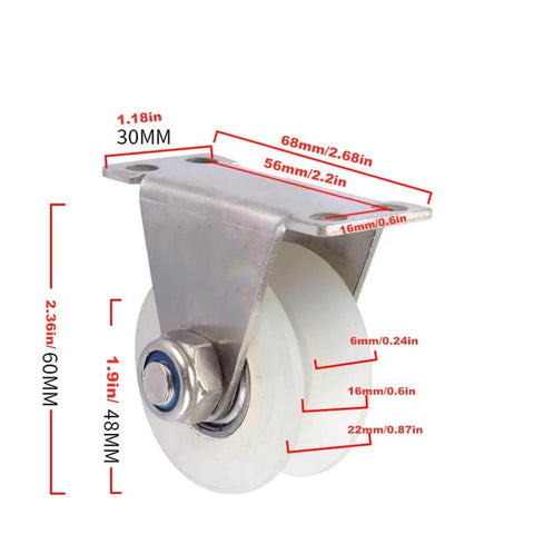 Pulley,Pulley Wheel, 2pcs Roller Track Wheel,2inch Heavy Duty Caster,304 Stainless Steel Bracket with Mute Double Bearings