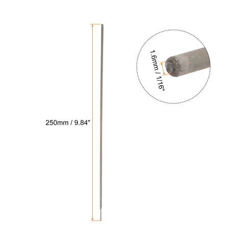 E308L-16 Stainless Steel Welding Rods 1/16 Inch by 10 Inch Pack shown in detail with length and diameter