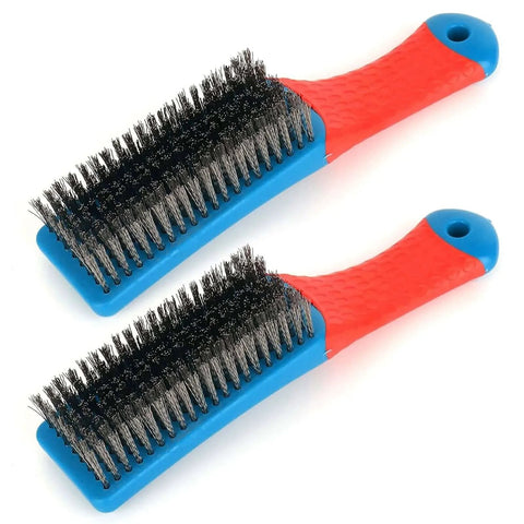 2 Pack Wire Brushes for Cleaning-Heavy Duty Stainless Steel Wire Scratch Brush for Metal Rust Cleaning, Paint Scrubbing