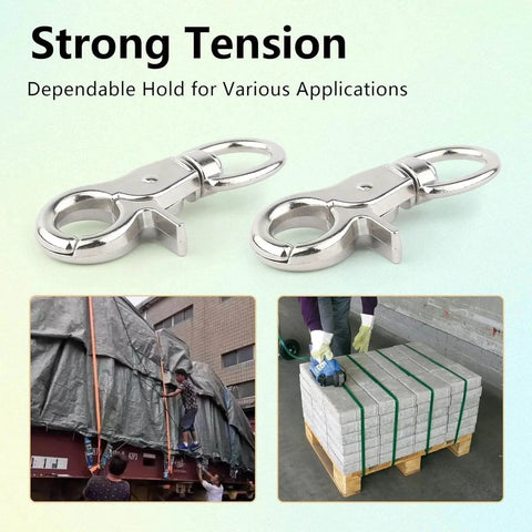 Three Pack Trigger Snap Hooks Metal Clasp Hook Marine Grade Stainless Steel 316 with strong tension for various uses