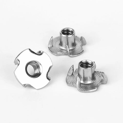 Heavy Duty T Nuts One Quarter Inch 20 Thread Pack Of 30 304 Stainless Steel Four Jaw Tee Nuts For Woodworking display