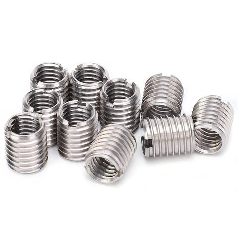 Stainless Steel Thread Repair Sleeve 10 Pack Insertion Nut For Fixing Stripped Threads In Automotive And Mechanical Equipment Converts M8x1.25 Female To M10x1.5 Male Then Restores To M8x1.25