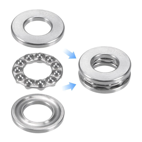 Thrust Ball Bearing 20mm Bore 40mm OD 14mm Thick Stainless Steel With Washers S51204 assembly parts view