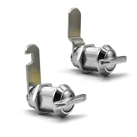 Two thumb operated cam locks deliver secure, hassle free access for RV cabinets in stainless steel non locking design