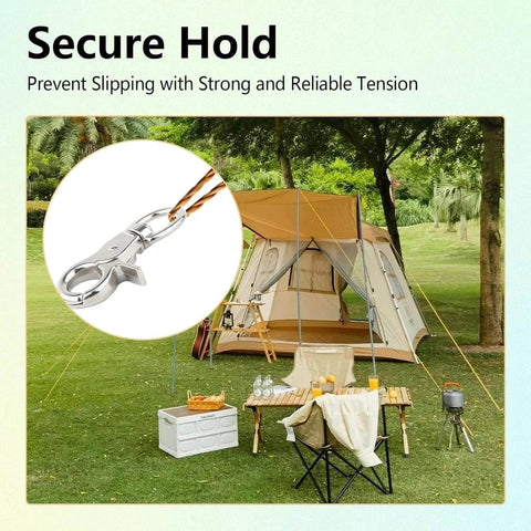 Three Pack Trigger Snap Hooks Metal Clasp Hook Marine Grade Stainless Steel 316 secure hold for tents and outdoor setups