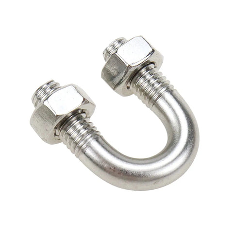 U-Bolt Fastener Kit 10Pcs M6x8 304 Stainless Steel For 8mm Pipe Diameter Durable Rust-Resistant Connectors Ideal For Automotive Plumbing And Home Projects