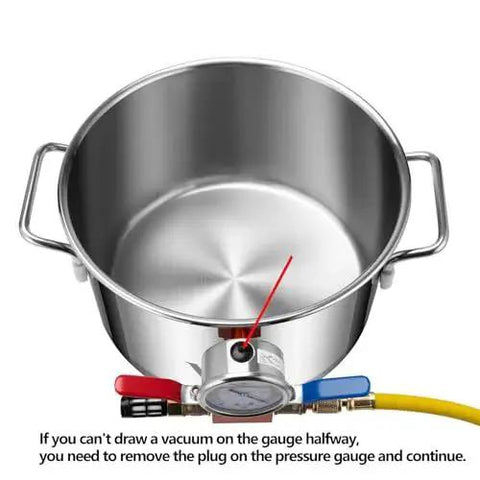 Pro Grade 3 Gallon Vacuum Chamber Kit With 4.5 CFM One Third HP Vacuum Pump in 304 stainless steel with pressure gauge and hose