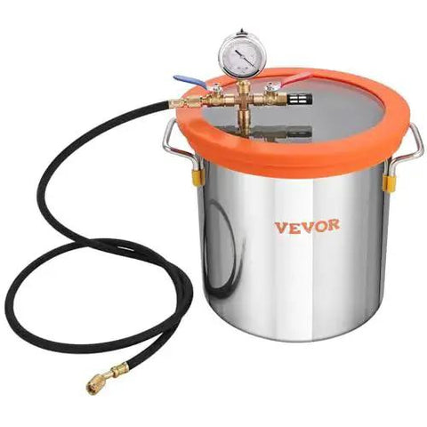 All In One 5 Gallon Vacuum Chamber Kit For Wood Stabilization And Resin Degassing With A 3.5 CFM Single Stage Vacuum Pump 40 Micron VEVOR