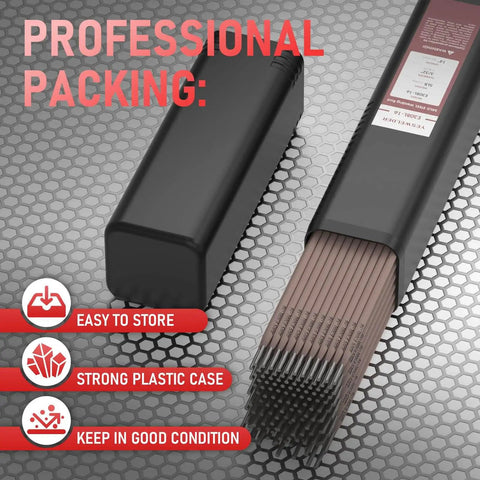 Stainless Steel Stick Electrodes For All Position Welding E308L16 14 Inch 3 32 Inch 5 Pound Pack in strong plastic case
