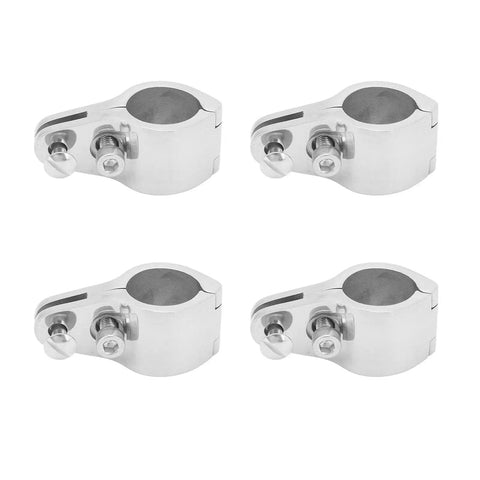 Bimini top jaw slides 4-pack in 316 stainless steel for 1-inch round tubing, front view