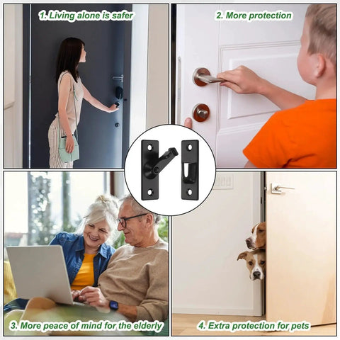 1 Pack Flip Gate Latch 2 4 Inch Stainless Steel Right Angle Slide Lock With Screws 90 Degree Latch in use for door security.
