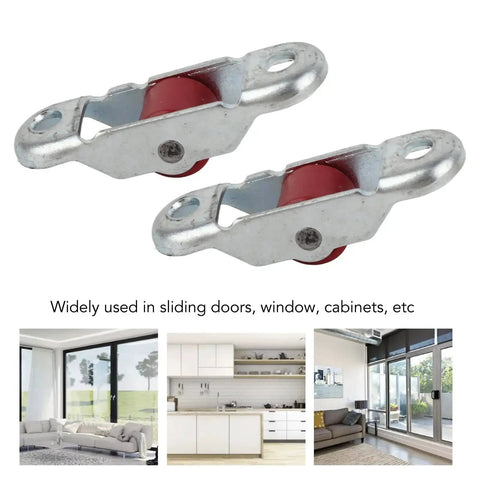 Sliding Door Window Pulley Kit With Base 12mm Stainless Steel Hardware Single Wheel Mute PP Wheel Roller