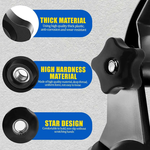 4 Pcs 3/8-16 Star Knobs With Female Threads Clamping Nuts And Thumb Screws For T Track Bolts And Jigs Durable Nylon And Copper
