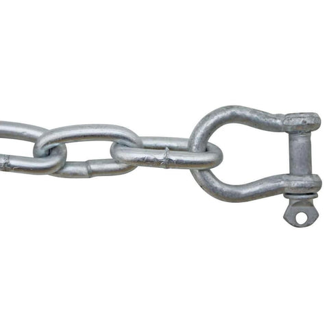 Close-up of Extreme Max 3006.6572 BoatTector Galvanized Steel Anchor Lead Chain with 3/8" Shackles, 5/16" x 5' for smooth motion systems.