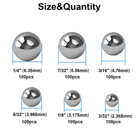 Size and quantity of steel balls in 600-pack utility cart steel frame image
