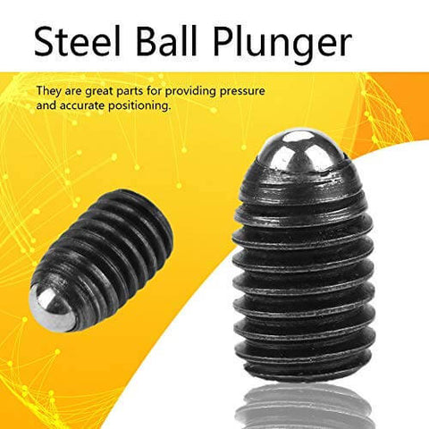 Close-up of a hexagonal socket steel ball plunger, part of the ✝️ 10pcs M8 Carbon Steel Ball Screws, Spring Plunger Set.