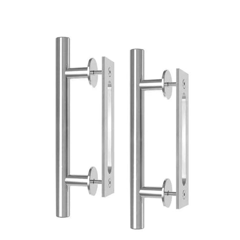 Heavy Duty 12 Inch Pull And Flush Barn Door Handle Set Two Pack With Large Rustic Two Side Design For Gates Garages Sheds And Furniture