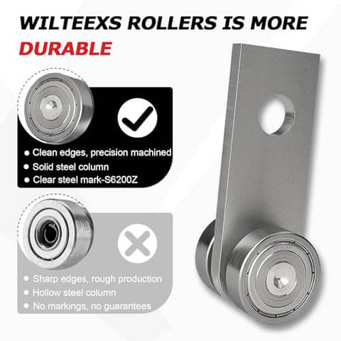 2pcs Bearing Trolley Assembly with 2 Wheel Rollers for 1-5/8 Inch or Taller Strut Channel Solid Steel Construction Using S6200Z Bearings