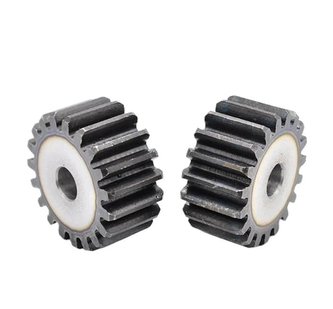 Close-up of 2M Bevel Gear Pinion 12 To 27 Teeth Steel Transmission Gear Mod 2 High Frequency Quenched Teeth, showing steel construction and bore.