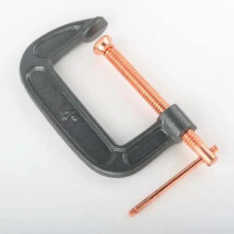 ATE Pro USA 6 Pack 4 Inch Heavy Duty Steel C Clamp with brass screw for Woodworking Welding Metalwork DIY Projects, side view