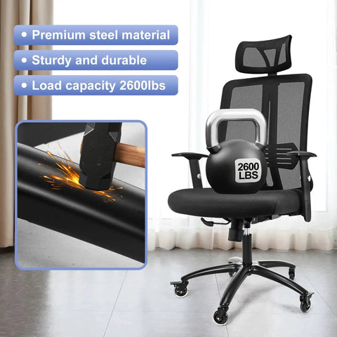 28 Inch Office Chair Base Replacement Part With Metal Base Wide Legs And Bottom Plate Stand Cylinder Two Wheels With Brakes For Stable Support Up To 2600 Lbs Heavy Duty Steel Construction Smooth Gliding Easy To Install And Durable shown installed on office chair.