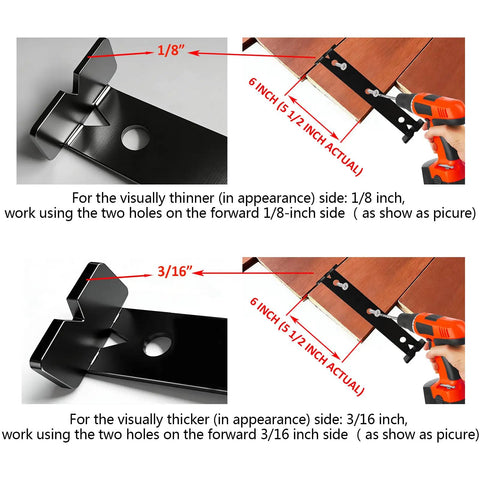 Steel Deck Spacer Tool 2 In 1 Board Spacer With One Eighth Inch And Three Sixteenth Inch Gap Sides For Five And One Half Inch Deck Boards Board Jig Spacer For Treated Wood Or Composite Decking Black One Pack used in deck installation