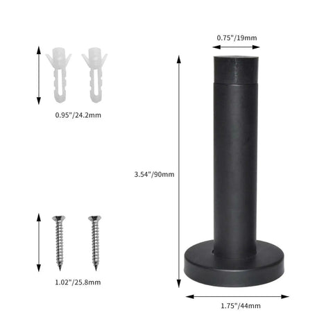 Heavy Duty 3.5 Inch Door Stop Built Tough As Nails From Stainless Steel 304 With Rubber Tip Bumper Wall Mounted Door Holder