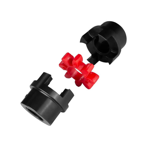 Exploded view of Beefy 45 Steel Flexible Elastic Shaft Coupling XL1 D40 L66 Bore 15 To 19mm Type Jaw Coupling with Elastomeric Spider
