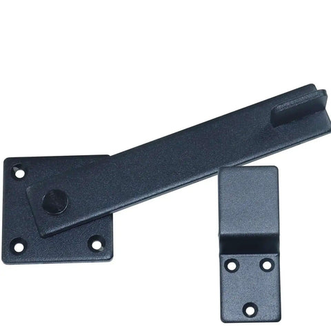 Heavy Duty Flip Fence Gate Latch Lock Set With Screwdriver 2 Pack for wooden fences and barn doors, black powder-coated steel latch.