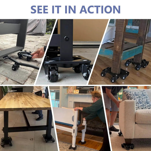 1500 lb heavy duty furniture dolly with anti slip groove design in various moving tasks, featuring smooth rolling wheels and rotatable casters