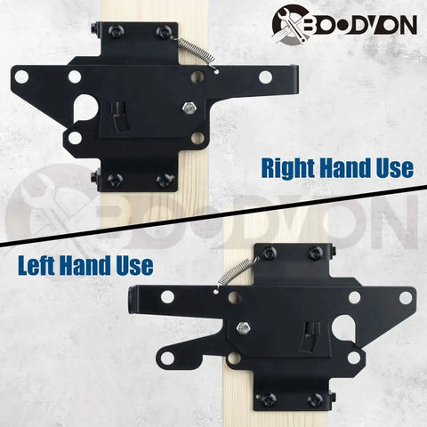 Self Locking Gate Latch For Wooden Fence Heavy Duty Post Mount Automatic Gate Lock Gravity Door Latch Hardware, black finish