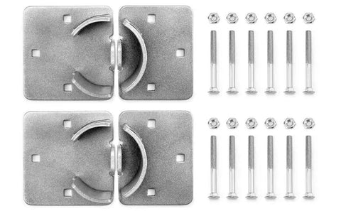 Heavy Duty Puck Lock And Hasps Set 2 Pack, image shows steel hasps and locking hardware, corrosion resistant for trucks and gates.
