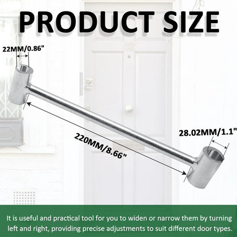 Double Head Door Hinge Adjustment Tool 14-19mm displayed with labeled measurements for quick gap adjustment.