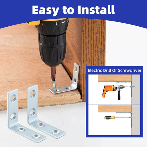 ✝️ 40 Pack L Bracket Corner Braces, Small Metal L Brackets for Wood, 1.5 inch Steel Joist Right Angle Brackets for Wood Shelves
