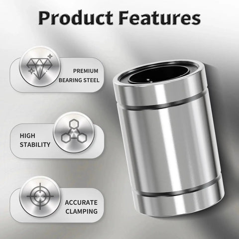 LM12UU Four Pack Linear Bearings For Smooth Precise Motion On 12mm Shafts With 21mm Outer Diameter And 30mm Length Sealed Bearing Steel