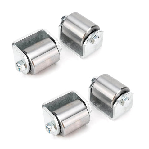 4 Steel Micro Rollers, 2 Inches Roller Heavy Duty Steel Wheel Fit for RV Trailers, front view of smooth motion design.
