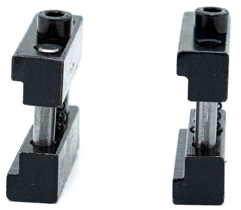 2 Piece Set Steel Milling Machine Vise Quick Clamp Work Stop For Half Inch To One Inch Jaws With Hardened Steel Body And Dual Guide Pins