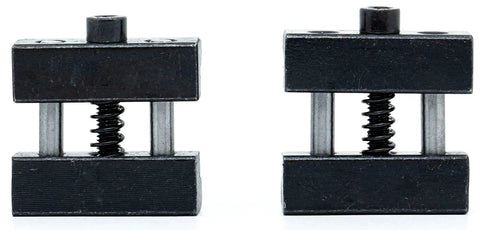 2 Piece Set Steel Milling Machine Vise Quick Clamp Work Stop for Half Inch to One Inch Jaws with Hardened Steel Body and Dual Guide Pins
