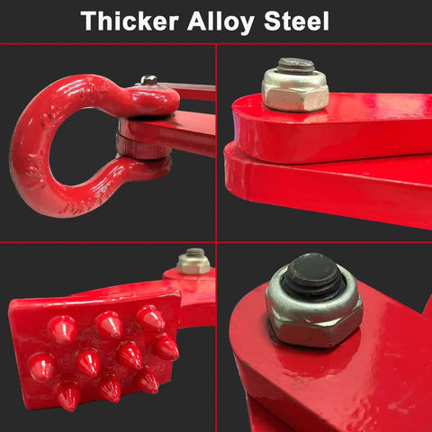 Close-up of Heavy Duty 2 Ton Pallet Puller With Extra Wide 8 Inch Jaw Opening Steel Single Scissor Pallet Grabber details