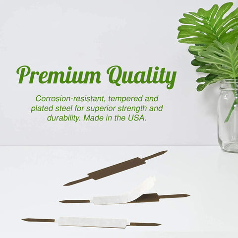 Premium Self Adhesive Prong Paper Fastener Bases 100 Pack Two And Three Quarters Inch Center for Paper File Clips close-up view